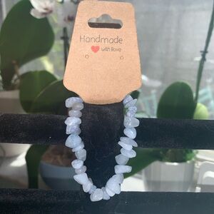 Aquamarine Natural chip stone Handmade Bracelet